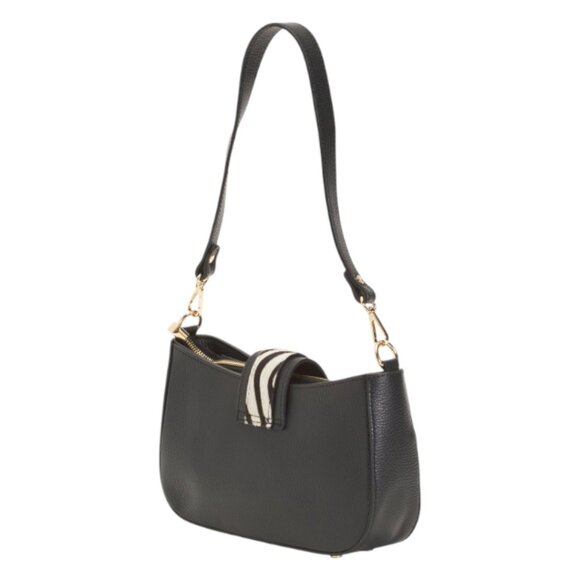 ISADORA Made In Italy Leather Front Buckle Crossbody - Picture 4 of 5